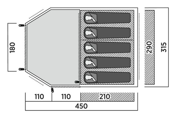 Easy Camp Family tent | Hidra 5 | 5 person(s) | Green