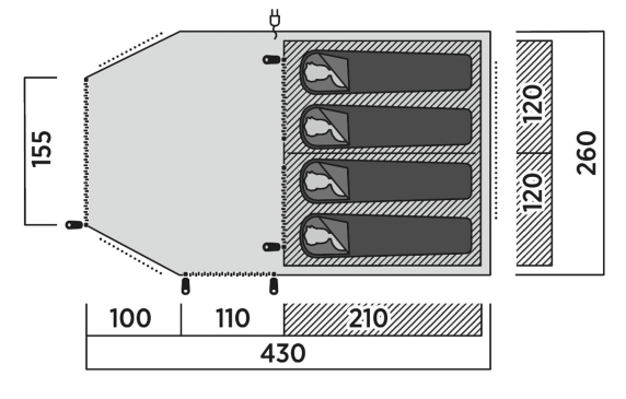 Easy Camp Family tent | Hamra 4 | 4 person(s) | Blue