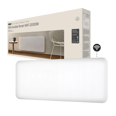 Mill Invisible Smart WiFi Heater | PA2000WIFI4 | Panel Heater | 2000 W | Suitable for rooms up to 24-28 m² | White | IPX4