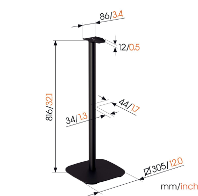 Vogels Floor stand | SFS 4133 Sonos speaker stand for Era 300 | Maximum weight (capacity) 4.5 kg | Black