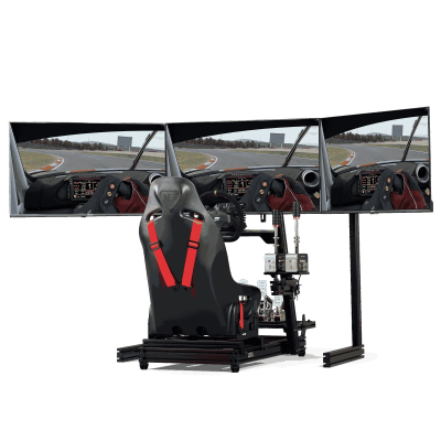 Next Level Racing Floor stand | ELITE Free Standing Triple Monitor Stand | Fully adjustable and customizable | 21-43 " | Black