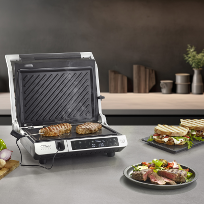 Caso Double Contact Grill with Thermocontrol | SteakMaster Pro | Contact grill | 2000 W | Stainless Steel / Black