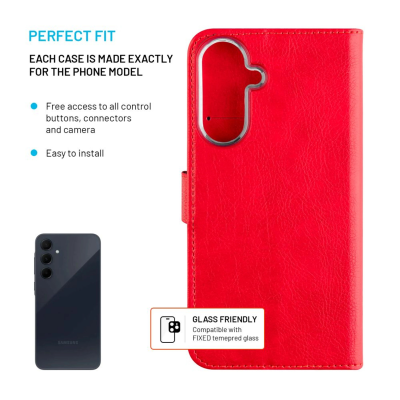 Fixed Opus | Book Case | Samsung | Galaxy A36 5G / A56 5G | Leather | Red