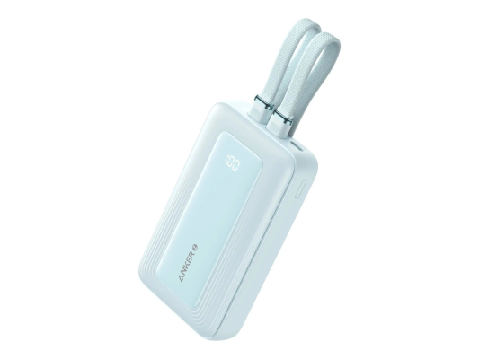 Anker Power Bank with Built-In USB-C and + Lighting Cable | A1680031 | 10000 mAh | 30W | Blue