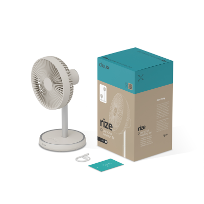 Duux Fan | Rize Flex | Stand Fan | Greige | Diameter 21 cm | Number of speeds 4 | Oscillation | 10 W