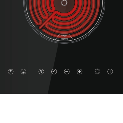 CATA Hob | TD 3002 BK | Vitroceramic | Number of burners / cooking zones 2 | Touch | Timer | Black