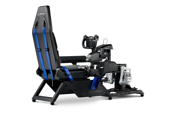 Next Level Racing Boeing Commercial Edition Flight Simulator | Blue highlights