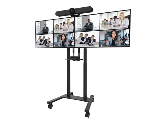 Neomounts Floor stand | ADM-875BL2 Dual screen adapter | Adjustable Height | 42-65 " | Maximum weight (capacity) 40 kg | Black