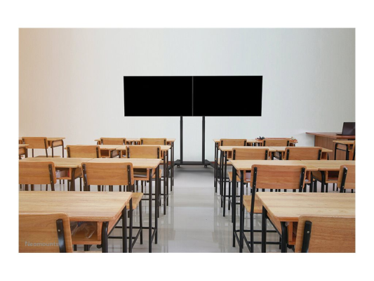 Neomounts Floor stand | ADM-875BL2 Dual screen adapter | Adjustable Height | 42-65 " | Maximum weight (capacity) 40 kg | Black