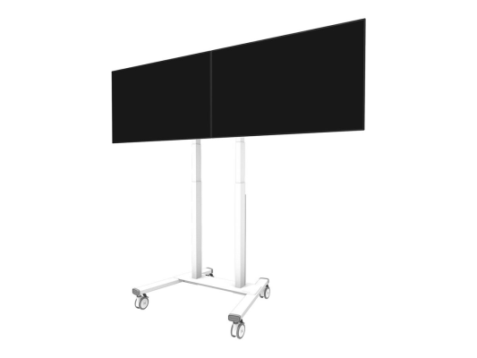 Neomounts Floor stand | ADM-875WH2 Dual screen adapter | Adjustable Height | 42-65 " | Maximum weight (capacity) 40 kg | White