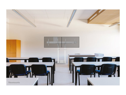 Neomounts Floor stand | ADM-875WH2 Dual screen adapter | Adjustable Height | 42-65 " | Maximum weight (capacity) 40 kg | White