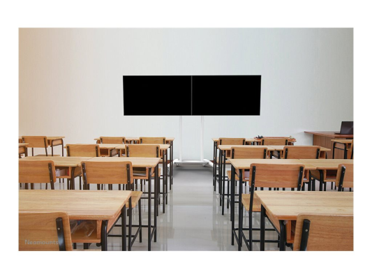 Neomounts Floor stand | ADM-875WH2 Dual screen adapter | Adjustable Height | 42-65 " | Maximum weight (capacity) 40 kg | White