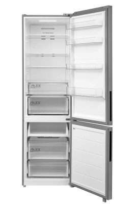 Midea Refrigerator | MDRB600MME46 | Energy efficiency class E | Free standing | Combi | Height 201 cm | No Frost system | Fridge net capacity 313 L | Freezer net capacity 130 L | Display | 35 dB | Stainless steel
