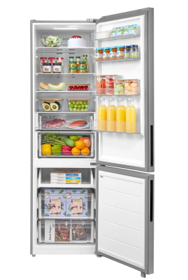 Midea Refrigerator | MDRB600MME46 | Energy efficiency class E | Free standing | Combi | Height 201 cm | No Frost system | Fridge net capacity 313 L | Freezer net capacity 130 L | Display | 35 dB | Stainless steel