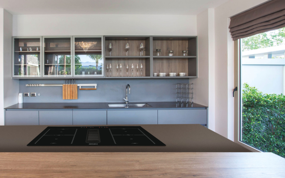 CATA | Hob with Hood | IAS 7024 | Induction | 77 cm | Number of burners / cooking zones 4 | Black | Slider