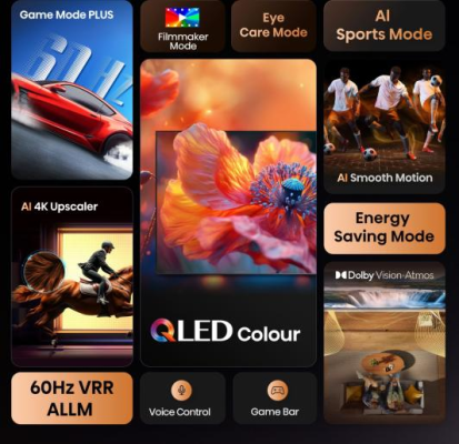 Hisense QLED TV | 85E7Q | 85 | Smart TV | VIDAA Smart | UHD | Black