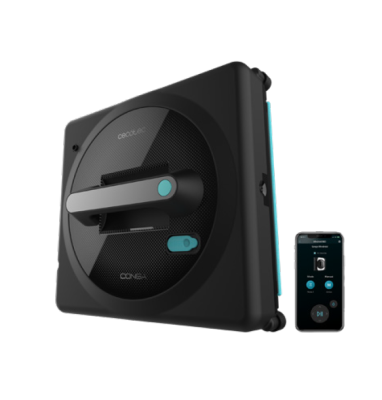 Cecotec Windows Cleaner Robot | Conga Windroid 1490 TwerkingSpray Connected | Corded | Black