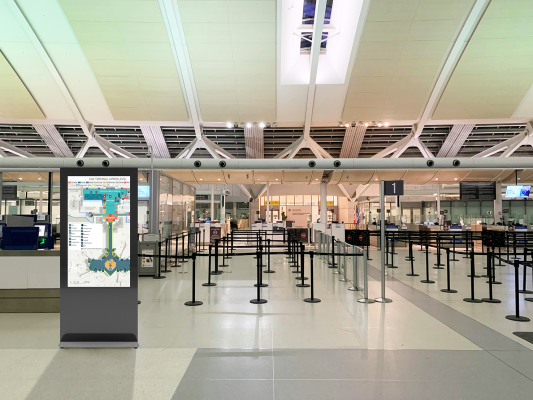 EDBAK Floor stand | IDS10.55 Indoor Public Display Totem with glass front | 55 " | Black