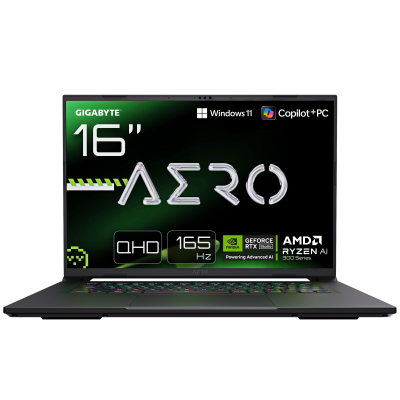 Gigabyte AERO X16 1VH-93EEC94AH | 16 " | IPS | QHD+ | 165 Hz | AMD Ryzen Al 7 | 350 | 16 GB | DDR5 | Solid-state drive capacity 1000 GB | NVIDIA GeForce RTX 5060 | GDDR7 | 8 GB | Windows 11 Home | 802.11ax | Bluetooth version