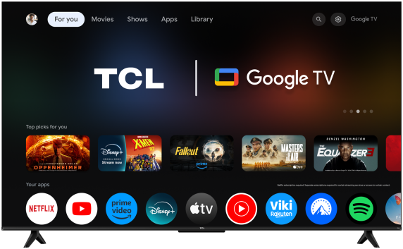 TCL 4K QLED TV | 55T69C | 55 | Smart TV | Google TV | UHD | Black