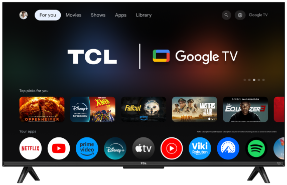 TCL 4K QLED TV | 43T69C | 43 | Smart TV | Google TV | UHD | Black