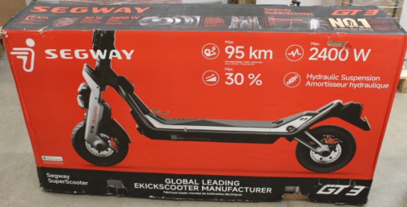 SALE OUT. Ninebot by Segway Superscooter GT3 E | Segway Superscooter GT3 E | Electric Scooter | Max 2400 W | Up to 25 km / h | 11 " | 24 month(s) | Black and Grey | DAMAGED PACKAGING, USED, DIRTY, SCRATCHED