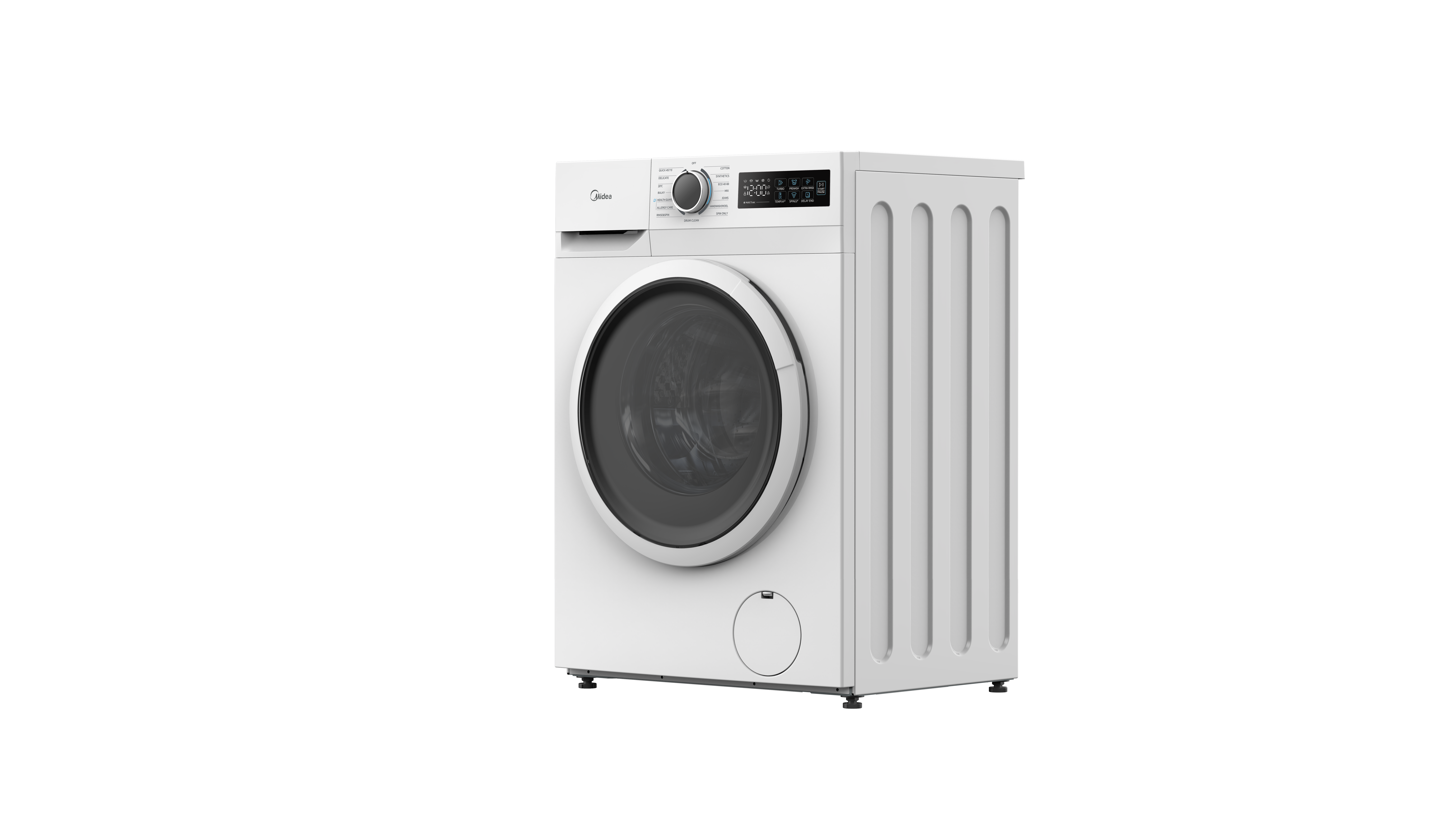 Midea Washing Machine | MF110W80BA10 / W-HR | Energy efficiency class A | Front loading | Washing capacity 8 kg | 1400 RPM | Depth 48 cm | Width 60 cm | Display | LED | Steam function | White