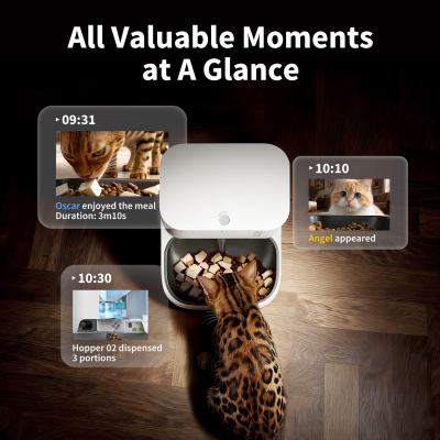 PETKIT YumShare Dual-hopper 2 Automatic Feeder with Camera | Capacity 5 L | Material ABS, 304 stainless steel | White