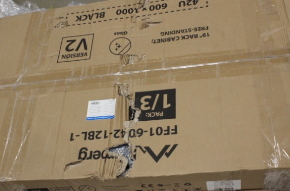 Lanberg Rack cabinet 19" free-standing 42U / 600x1000 (flat pack) with glass door lCD V2 | FF01-6042-12BL | DAMAGED PACKAGING, SCRATCHED ON THE FROM PARTS | Black