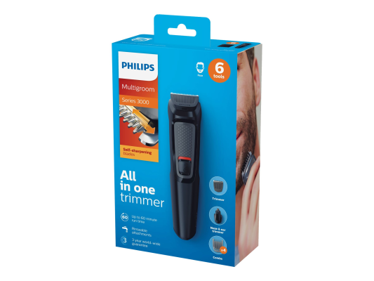 PHILIPS MG3710 / 15 All in one trimmer Multigroom series 3000, Black | Philips | Cordless | Black