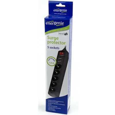 Surge Protector SPG5-C-5 / 1.5 m / 5 Sockets / Black