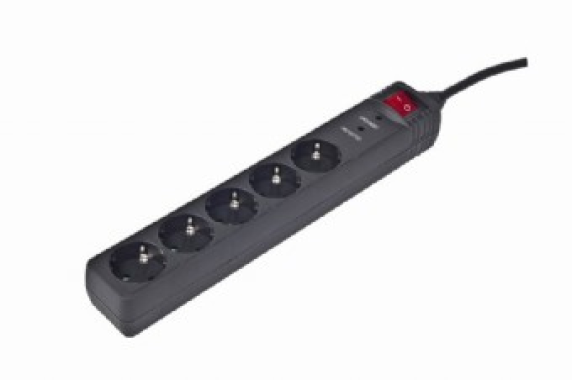 Surge Protector SPG5-C-5 / 1.5 m / 5 Sockets / Black