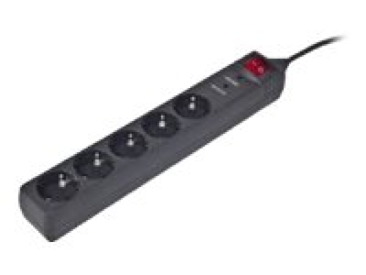 Surge Protector SPG5-C-5 / 1.5 m / 5 Sockets / Black