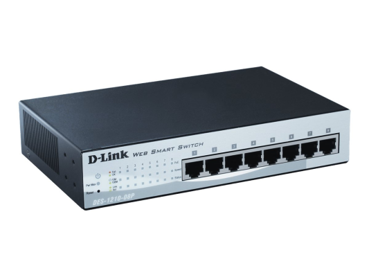 D-Link | Switch | DES-1210-08P | Web Management | Desktop | 10 / 100 Mbps (RJ-45) ports quantity 8 | Power over Ethernet (PoE) ports quantity 8 | Power supply type Single | 24 month(s)