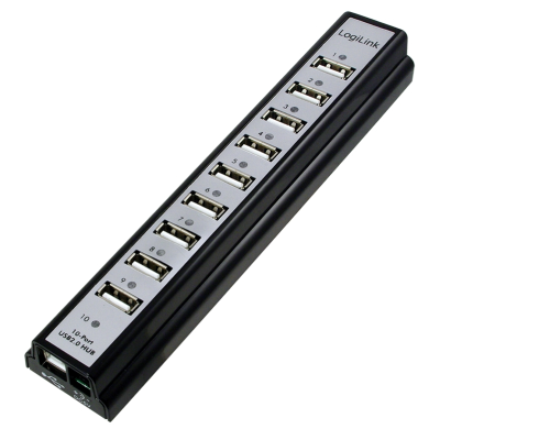 Logilink | USB 2.0 Hub-10 port whit power adapter