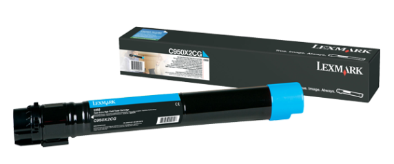Lexmark C950X2CG | C950 Cyan Extra High Yield Toner Cartridge | Cartridge | Cyan