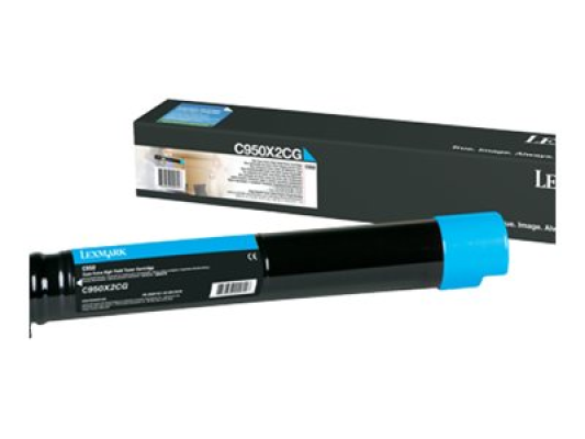 Lexmark C950X2CG | C950 Cyan Extra High Yield Toner Cartridge | Cartridge | Cyan