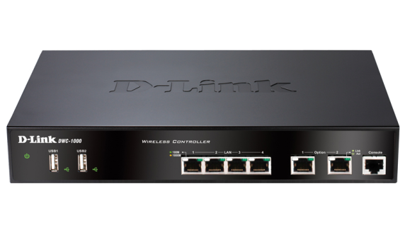 D-Link | WLAN Controller | DWC-1000 | No Wi-Fi | 10 / 100 / 1000 Mbit / s | Ethernet LAN (RJ-45) ports 4 | MU-MiMO No | no PoE | 2xUSB 2.0
