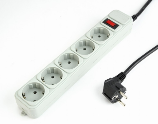 Gembird SPG3-B-6C surge protector, 5 sockets, 6ft