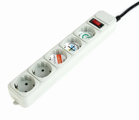 Gembird SPG3-B-6C surge protector, 5 sockets, 6ft