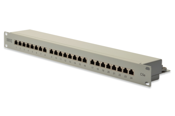 Digitus | Patch Panel | DN-91524S | White | Category: CAT 5e; Ports: 24 x RJ45; Retention strength: 7.7 kg; Insertion force: 30N max | 48.2 x 4.4 x 10.9 cm