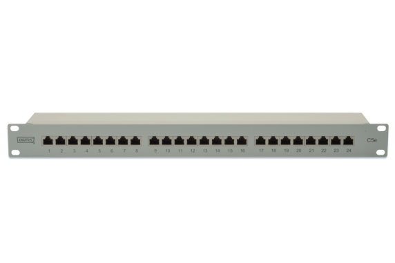 Digitus | Patch Panel | DN-91524S | White | Category: CAT 5e; Ports: 24 x RJ45; Retention strength: 7.7 kg; Insertion force: 30N max | 48.2 x 4.4 x 10.9 cm