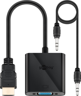 Goobay | HDMI / VGA adapter, nickel plated | 68793 | Black | HDMI male (type A) | VGA female (15-pin)