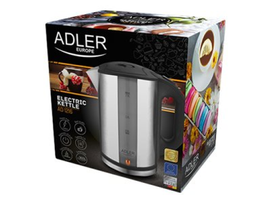 Adler | Kettle | AD 1216 | Standard | 2000 W | 1.7 L | Stainless steel | 360° rotational base | Stainless steel