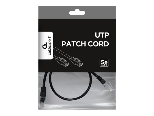 Cablexpert | Patch cord | PP12-0.5M / BK | Black RJ45 Male | RJ45 Male