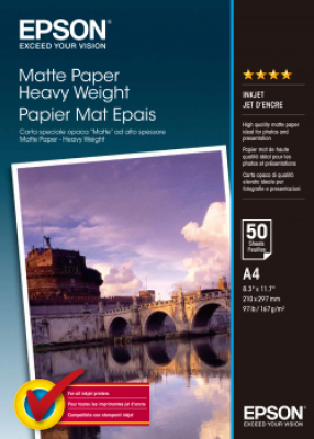 Matte Paper Heavy Weight, DIN A4, 167g / mÂ², 50 Sheets