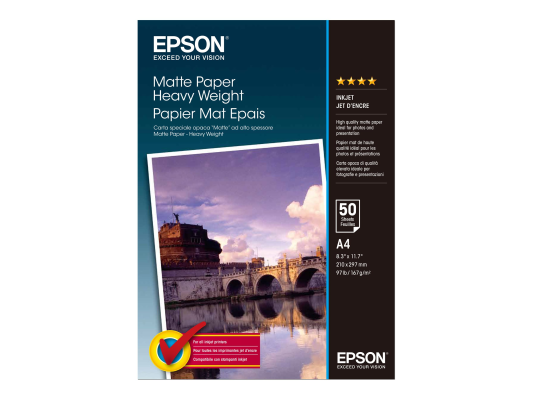 Matte Paper Heavy Weight, DIN A4, 167g / mÂ², 50 Sheets