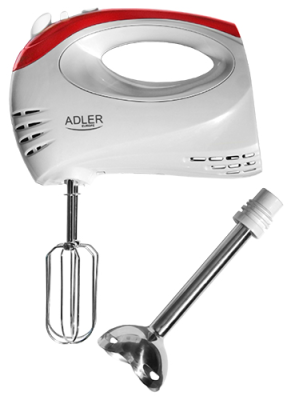 Adler | Mixer | AD 4212 | Hand Mixer | 300 W | Number of speeds 5 | Turbo mode | White