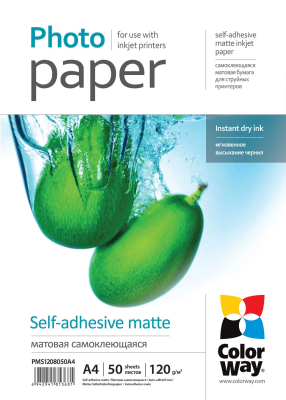 120 g / m² | A4 | Matte self-adhesive Photo Paper