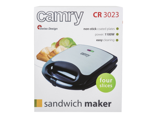 Camry | Sandwich maker XL | CR 3023 | 1500 W | Number of plates 1 | Number of pastry 4 | Black